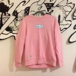 Bright pink Haha! Yolo Text Bubble sweater
